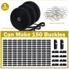 1"x32 FT Hook and Loop Straps with 150 Metal Buckles, Adjustable Fastening Cable Straps,Cut-to-Length Cinch Strap,Reusable Nylon Securing Cord Ties for Organizer or Storage,1" Wide,Strong Load Bearing view 2