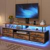 BTHFST TV Stand with Mount for 45/55/65/70 inch TVs, 51.2" LED TV Stand with Power Outlets & Storage, Entertainment Center with Storage, Rustic Brown view 1