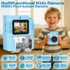 Kids Camera Instant Print, 1080P HD Dual-Lens Selfie Digital Camera with 5 Printing Paper Rolls & 32G TF Card, for Children, Portable Toddler Toy for Age 3-12 Boys & Girls (Blue) view 2