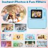 Kids Camera Instant Print, 1080P HD Dual-Lens Selfie Digital Camera with 5 Printing Paper Rolls & 32G TF Card, for Children, Portable Toddler Toy for Age 3-12 Boys & Girls (Blue) view 4
