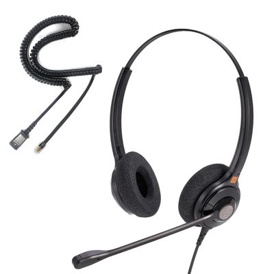IPD Phone Headset for Office and Call Center Wired QD to RJ9 IPH-215 Binaural-Compatible with with-Comapatible with Cisco landline Phones-7800/7900/8800/6945 Series