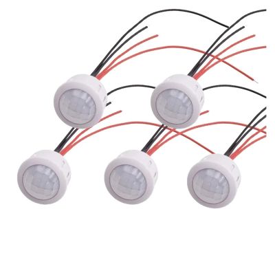 BAHDB 5/10pcs Pir Infrared Motion Automatic Light Sensor IR Detector Switch 12V 24V DC 110V 220V AC Human Body Induction Night Lamp(5pcs 9-60VDC)