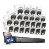 ANNKE 2MP Security Camera System, 32CH 3K Lite DVR Recorder with AI Motion Detection, 12x 1080P Add-on Wired Bullet Cams, 12x 2MP Turret Cams, Smart Dual Light, IP67, 3.6mm Lens, 6TB Hard Drive, White view 1