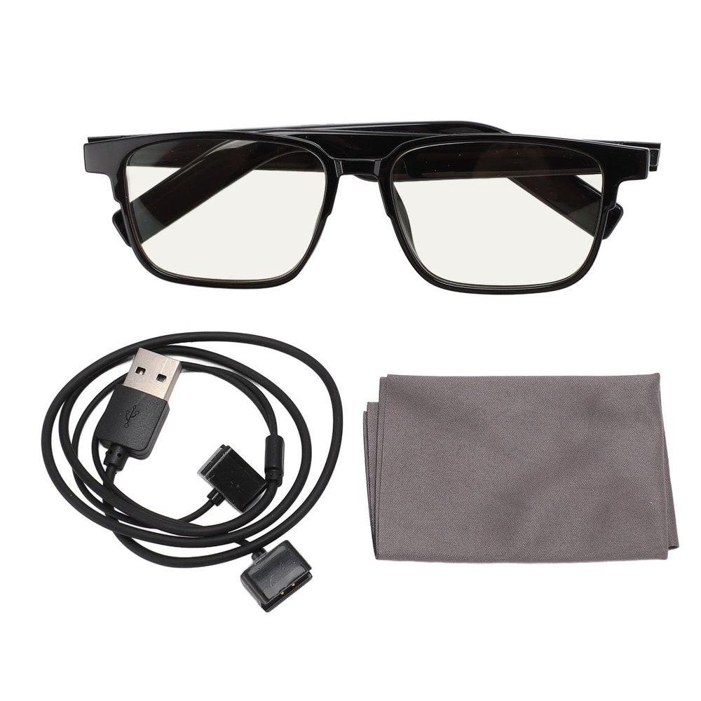 Smart Glasses with Dual Microphones, Voice Control BT 5.3 Unisex Smart Sunglasses, Open Ear Speaker, IP5,for iOS (Individual Glasses)