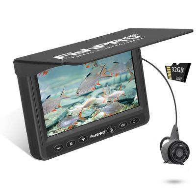 [FishPRO 2026 Upgrade] Underwater Fishing Camera 4.3''- DVR w/32GB [Proven Since 2017] Ice Fishing Camera 1000 TVL w/ 65ft Magnetic-Spool, IR, USB-C, 5000mAh, Portable Fish Finder for Ice Fishing