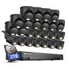 ANNKE 2MP Security Camera System, 32CH 3K Lite DVR Recorder with AI Motion Detection, 12x 1080P Add-on Wired Bullet Cams, 12x 2MP Turret Cams, Smart Dual Light, IP67, 3.6mm Lens, 2TB Hard Drive, Black view 1