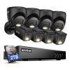 ANNKE 2MP Security Camera System, 16CH 3K Lite DVR Recorder with AI Motion Detection, 4X 1080P Add-on Wired Bullet Cams, 4X 2MP Turret Cams, Smart Dual Light, IP67, 3.6mm Lens, 2TB Hard Drive, Black view 1