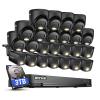 ANNKE 2MP Security Camera System, 32CH 3K Lite DVR Recorder with AI Motion Detection, 12x 1080P Add-on Wired Bullet Cams, 12x 2MP Turret Cams, Smart Dual Light, IP67, 3.6mm Lens, 3TB Hard Drive, Black view 1