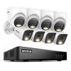 ANNKE 2MP Security Camera System, 16CH 3K Lite DVR Recorder with AI Motion Detection, 4X 1080P Add-on Wired Bullet Cams, 4X 2MP Turret Cams, Smart Dual Light, IP67, 3.6mm Lens, No Hard Drive, White view 1