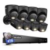 ANNKE 2MP Security Camera System, 8CH 4K DVR Recorder with AI Motion Detection, 4X 1080P Add-on Wired Bullet Cams, 4X 2MP Turret Cams, Smart Dual Light, Compatible with Alexa, 4TB Hard Drive, Black view 1