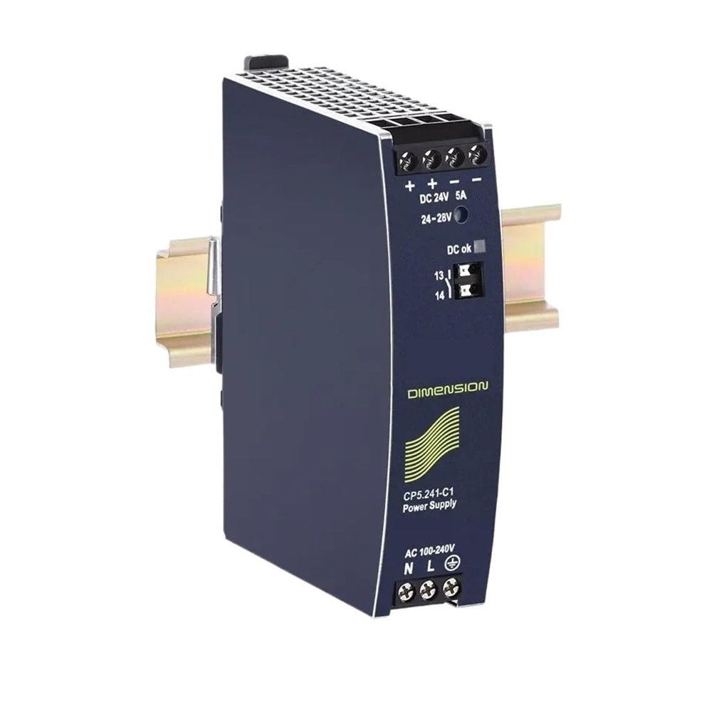 Arionyx DIN Rail Power Supply CP5.241-C1 24V 5A, DC Output 24-28Vdc 5-4.3A 120W Input AC 100-240V (-15%/+10%) DC 110V - 150V ( 20%), CP5.241-C1 for Industy, Factory etc.