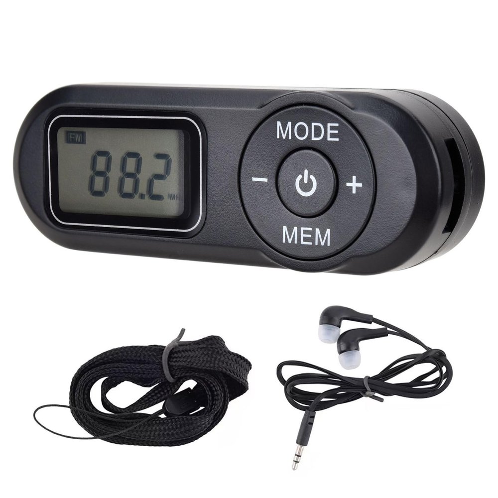Mini Digital Tuning Portable Radio with Headphones, Digital Tuning LCD Display Pocket Radio for Walking Jogging