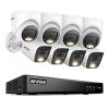 ANNKE 2MP Security Camera System, 8CH 4K DVR Recorder with AI Motion Detection, 4X 1080P Add-on Wired Bullet Cams, 4X 2MP Turret Cams, Smart Dual Light, No Hard Drive, White view 1