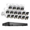 ANNKE 2MP Security Camera System, 16CH 4K DVR Recorder with AI Motion Detection, 8X 1080P Add-on Wired Bullet Cams, 8X 2MP Turret Cams, Smart Dual Light, IP67, Compatible with Alexa, No HDD, White view 1