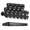 ANNKE 2MP Security Camera System, 16CH 4K DVR Recorder with AI Motion Detection, 8X 1080P Add-on Wired Bullet Cams, 8X 2MP Turret Cams, Smart Dual Light, IP67, Compatible with Alexa, No HDD, Black view 1