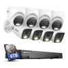 ANNKE 2MP Security Camera System, 16CH 4K DVR Recorder with AI Motion Detection, 4X 1080P Add-on Wired Bullet Cams, 4X 2MP Turret Cams, Smart Dual Light, IP67, Compatible with Alexa, 6TB HDD, White view 1