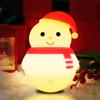 Colorful Life Snowman Silicone Night Light, Rechargeable Pat-Activated LED Lamp, Soft Ambient Bedside Light for Kids Bedroom & Nursery, Cute Ideal Gift for Christmas & Holidays view 1