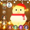Colorful Life Snowman Silicone Night Light, Rechargeable Pat-Activated LED Lamp, Soft Ambient Bedside Light for Kids Bedroom & Nursery, Cute Ideal Gift for Christmas & Holidays view 2