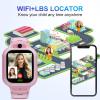 4G Kids Smart Watch GPS Tracker - Smartwatch with Two Way Call Video Calling Voice Chat SOS Class Mode Stopwatch Pedometer Games Wi-Fi Touch Screen Alarm Clock Smartwatches for Boys Girl (Pink) view 4