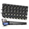 ANNKE 2MP Security Camera System, 32CH 3K Lite DVR Recorder with AI Motion Detection, 16x 1080P Add-on Wired Bullet Cams, 16x 2MP Turret Cams, Smart Dual Light, IP67, 3.6mm Lens, 2TB Hard Drive, Black