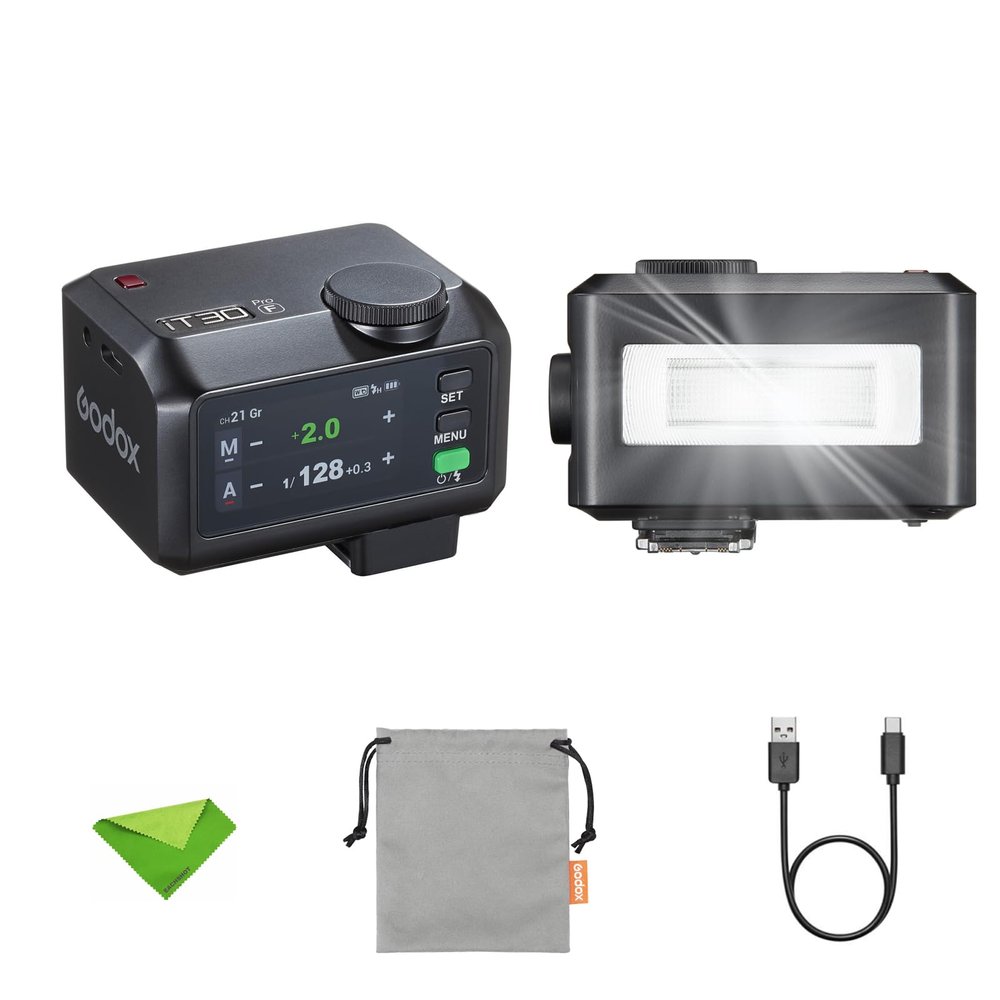 Godox iT30Pro F iT30Pro-F TTL Flash for Fujifilm Fuji Cameras, GN15 1.5s Recycle Time, 560 Full Power Flash, 1/8000 HSS, 2.4G Wireless, 2.8 Full-Color Touchscreen Speedlight for Fuji (Black)