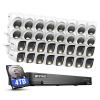 ANNKE 2MP Security Camera System, 32CH 3K Lite DVR Recorder with AI Motion Detection, 16x 1080P Add-on Wired Bullet Cams, 16x 2MP Turret Cams, Smart Dual Light, IP67, 3.6mm Lens, 4TB Hard Drive, White view 1