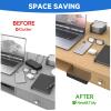 CaSZLUTION Under Desk and Wall Mount Compatible with Dell Universal Dock UD22, Acrylic Docking Station Mount Holder (Black Plate Only) view 3