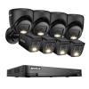 ANNKE 2MP Security Camera System, 16CH 4K DVR Recorder with AI Motion Detection, 4X 1080P Add-on Wired Bullet Cams, 4X 2MP Turret Cams, Smart Dual Light, IP67, Compatible with Alexa, No HDD, Black view 1