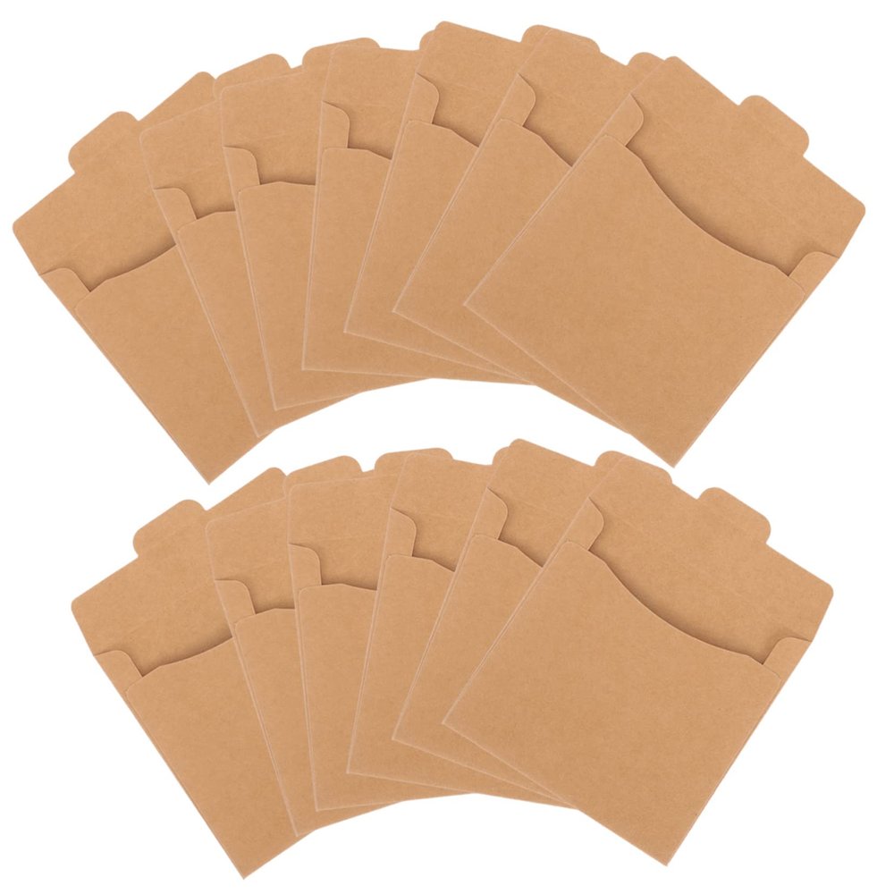 VILLCASE 50pcs Paper CD Sleeves Durable Dvd Packaging Bags for Home Office and School Use Tear Resistant CD Storage Envelopes for Long Term