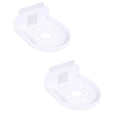 BE-TOOL 2 Pcs Wall Mount Security Camera Holder, Universal Wall Mount Self-Adhesive Bracket, Mini Shelf Flexible Use for Bedroom Bathroom Kitchen Living Room(White)