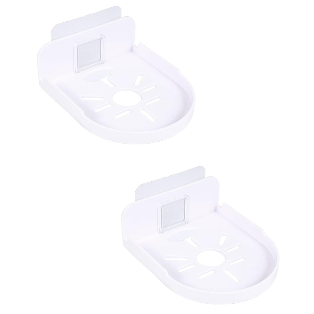 BE-TOOL 2 Pcs Wall Mount Security Camera Holder, Universal Wall Mount Self-Adhesive Bracket, Mini Shelf Flexible Use for Bedroom Bathroom Kitchen Living Room(White)