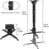 Coret Universal Projector Mount Adjustable Ceiling Wall Mount, Projector Extending Arms Mount for LCD/DLP Home and Office Movie Device, for Epson Optoma Benq, Hold up to 33 lbs (Black) view 2