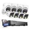 ANNKE 2MP Security Camera System, 16CH 1080P Lite DVR Recorder with AI Motion Detection, 4X 1080P Add-on Wired Bullet Cams, 4X 2MP Turret Cams, Smart Dual Light, IP67, 3.6mm Lens, 2TB HDD, White view 1