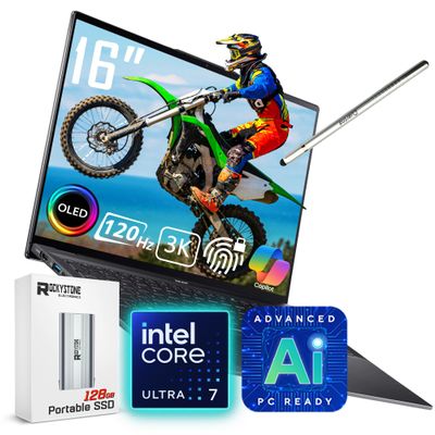 acer Swift AI Laptop, 16" 120Hz 3K OLED Touchscreen, Core Ultra 7 256V(>i9-12900K), Copilot PC, Backlit Keyboard, Fingerprint, QHD IR Webcam, Wi-Fi 7, Windows 11 Home, Black (16GB DDR5 RAM | 1TB SSD)
