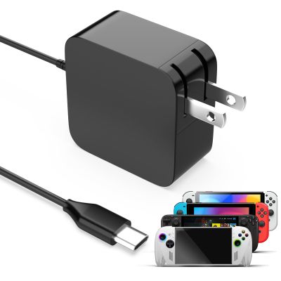 65W USB-C Fast Charger Power Adapter Compatible with ROG Ally X/Ally, Steam Deck, Legion Go, MSI Claw 7 8 AI+, for Nintendo Switch OLED/Lite/2, GPD Win/Pocket, AYANEO, OneXPlayer
