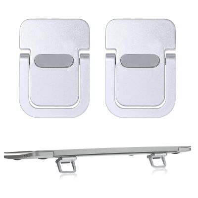 2PCS Mini Laptop Stand for Desk, Keyboard Stands, Portable Laptop Stand Foldable, Sleek Computer Notebook Holder, Portable Computer Keyboard Riser Fits Keyboards &10-17.3 Inch Laptops (Silver)