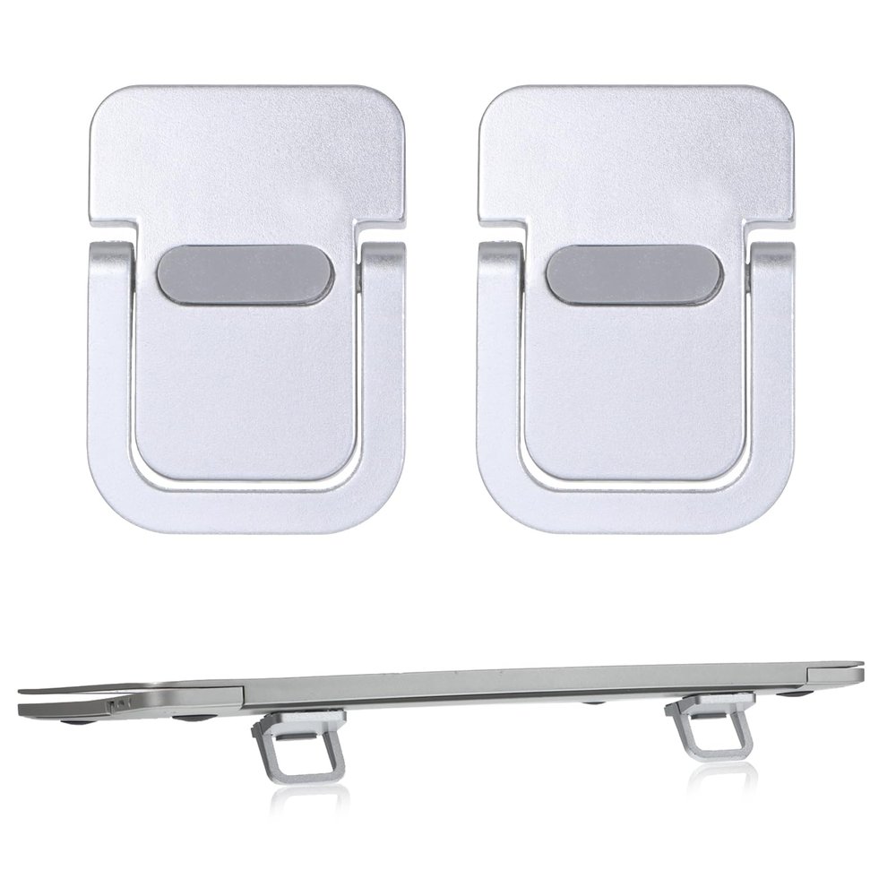 2PCS Mini Laptop Stand for Desk, Keyboard Stands, Portable Laptop Stand Foldable, Sleek Computer Notebook Holder, Portable Computer Keyboard Riser Fits Keyboards &10-17.3 Inch Laptops (Silver)