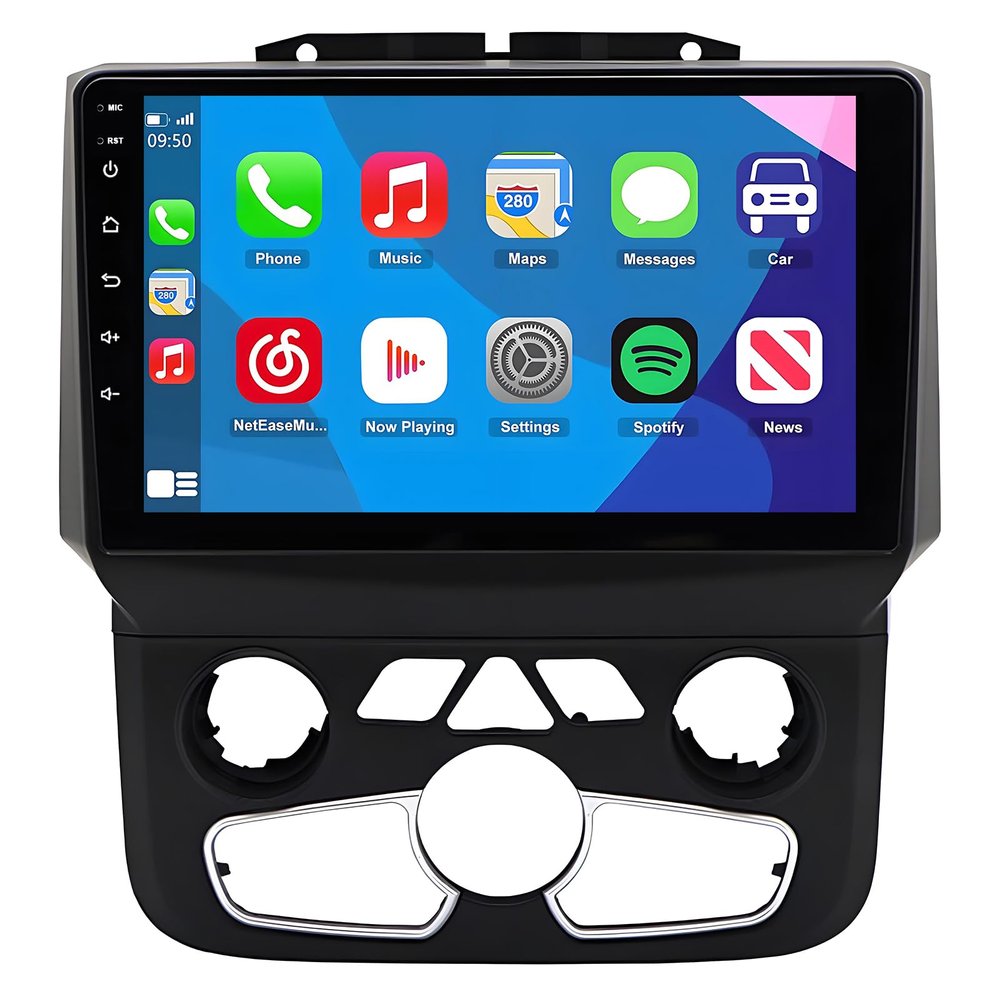 ASHOIH 9 Inch Touchscreen Car Stereo Radio for Dodge Ram 1500 2500 3500 2013 2014 2015 2016 2017 2018 2019, Supports Bluetooth, GPS, CarPlay, Android Auto, Reverse Came(Size:Automatic AC 8 Core 4+64G)