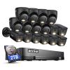 ANNKE 2MP Security Camera System, 16CH 1080P Lite DVR Recorder with AI Motion Detection, 8X 1080P Add-on Wired Bullet Cams, 8X 2MP Turret Cams, Smart Dual Light, IP67, 3.6mm Lens, 2TB HDD, Black view 1