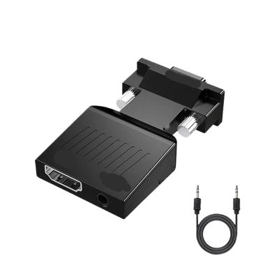 LINGQE HDMI-Compatible to Converter with 3.5mm Cable for P;S/4 PC TV M>oni>tor Projector 1080P HD Female to Male Adapt(HD to VGA)