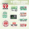 10pcs Kidney Donor Sticker Sheet, Supportive Vinyl Decals for Transplant Heroes, Organ Donation, Medical Teams, Waterproof, UV-Resistant, for Laptop, Water Bottle, Journal, Notebook, Car, Phone Case view 2