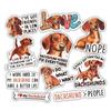 10pcs Red Dachshund Sticker Sheet, Funny Vinyl Decals for Wiener Dog Lovers, Pet Owners, Animal Lover, Waterproof, UV-Resistant, for Laptop, Water Bottle, Journal, Notebook, Phone Case, Scrapbook view 1