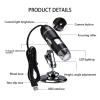 Portable Electron Microscope, 1080P HD Digital Microscope with LED Lights and 360 Rotating Stand, 50X To 1600X Magnification, Multiinterface Design for Plant Inspection, Skin Examination,Home Educati view 2