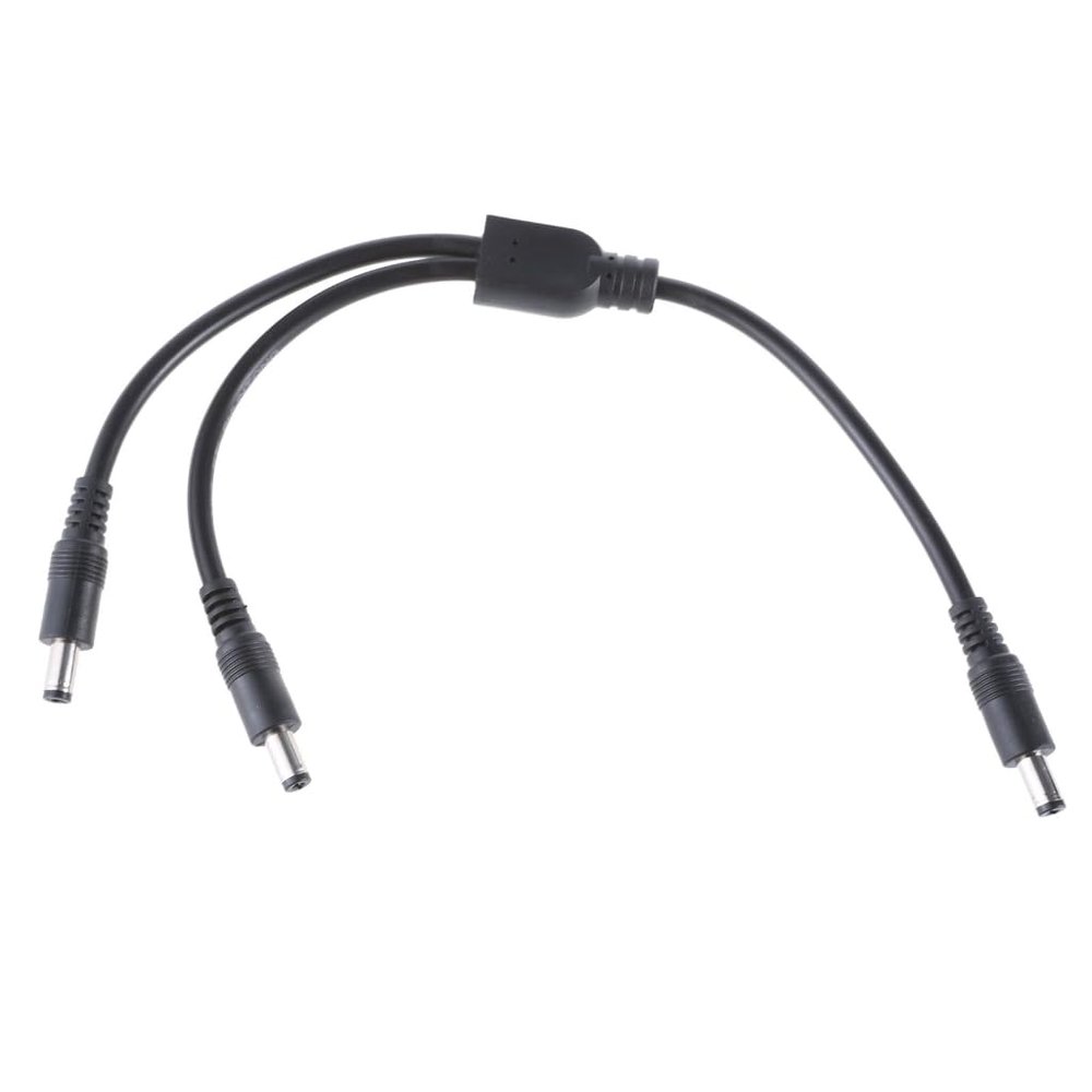 ffgguuiic Power Splitter Cable 5.5x2.1mm/5.5x2.5mm, 1 Male to 2 Male Y Adapter Cord for CCTV Camera and LED Light 40cm/30cm