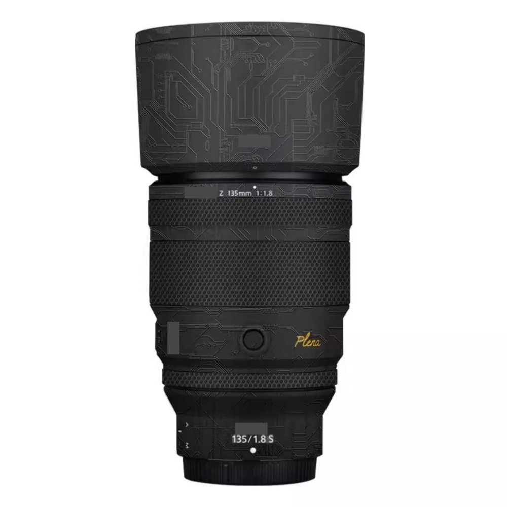Camera Skin Wrap Lens Skins Protector Anti-Scratch Coat Wrap Cover Sticker for Nikon Z 135mm F1.8 S Plena(Circuit Black)