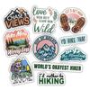 10pcs Hiking Sticker Sheet, Cute Adventure Vinyl Decals for Hikers, Backpackers, and Outdoor Adventurers, Waterproof, UV-Resistant, for Laptop, Water Bottle, Journal, Notebook, Phone Case view 1