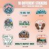 10pcs Hiking Sticker Sheet, Cute Adventure Vinyl Decals for Hikers, Backpackers, and Outdoor Adventurers, Waterproof, UV-Resistant, for Laptop, Water Bottle, Journal, Notebook, Phone Case view 2
