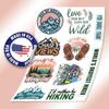 10pcs Hiking Sticker Sheet, Cute Adventure Vinyl Decals for Hikers, Backpackers, and Outdoor Adventurers, Waterproof, UV-Resistant, for Laptop, Water Bottle, Journal, Notebook, Phone Case view 3