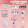 10pcs Ballet Dance Sticker Sheet, Cute Artistic Vinyl Decals for Ballerinas, Dance Teachers, and Ballet Fans, Waterproof, UV-Resistant, for Laptop, Water Bottle, Journal, Notebook, Phone Case view 2