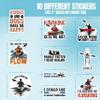 10pcs Kayak Sticker Sheet, Cute Water Sports Vinyl Decals for Kayakers, Paddling Enthusiasts, Nature Lovers, Waterproof, UV-Resistant, for Laptop, Water Bottle, Journal, Notebook, Cooler view 2